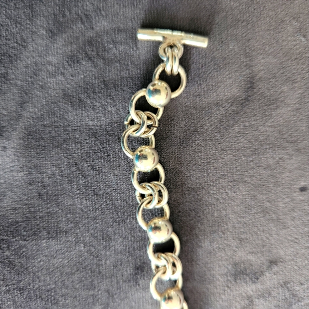Bracelet, toggle, sterling silver